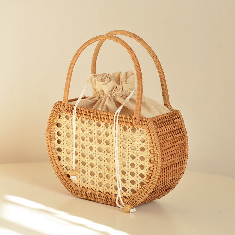 Home Decor Rattan - Casual Hollow Rattan Basket Bags Wicker