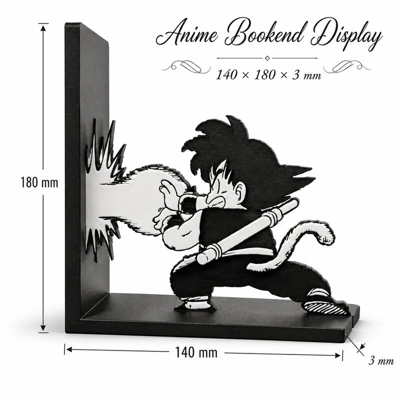 Aesthetic Bookend - Anime Dragon Ball Goku Kamehameha Bookend