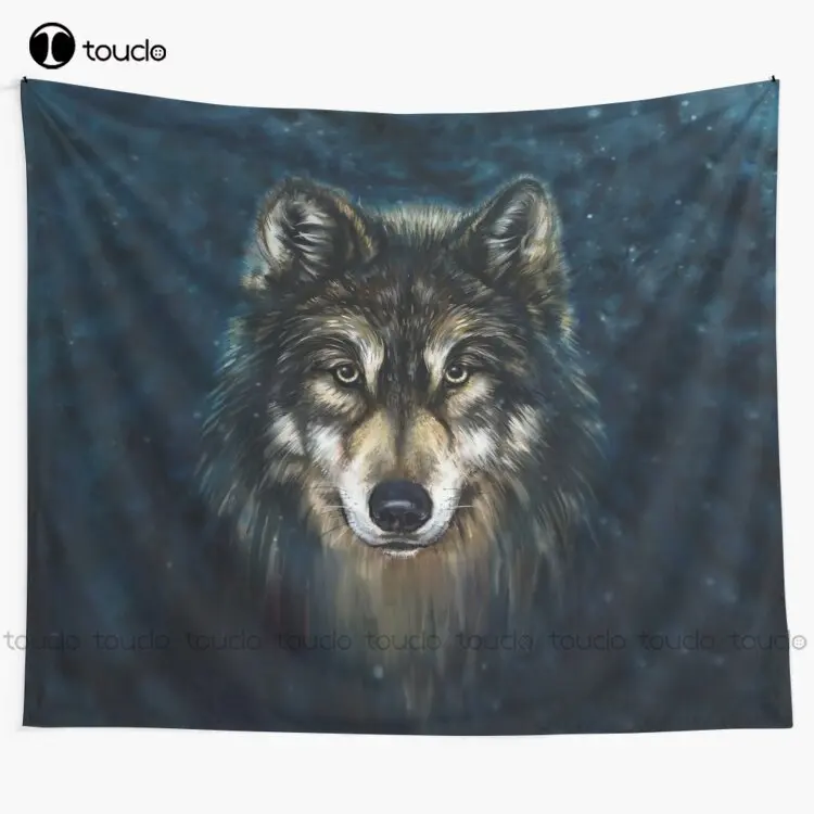 Home Decor Website Free - Artistic Wolf Face Tapestry Tapestry Website