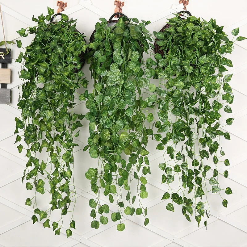 Home Decor Rattan - 90cm Artificial Green Radish Wall Hanging