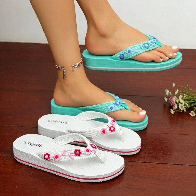 Home Decor Flowers - Women Casual Slippers Flower Decoration Flat