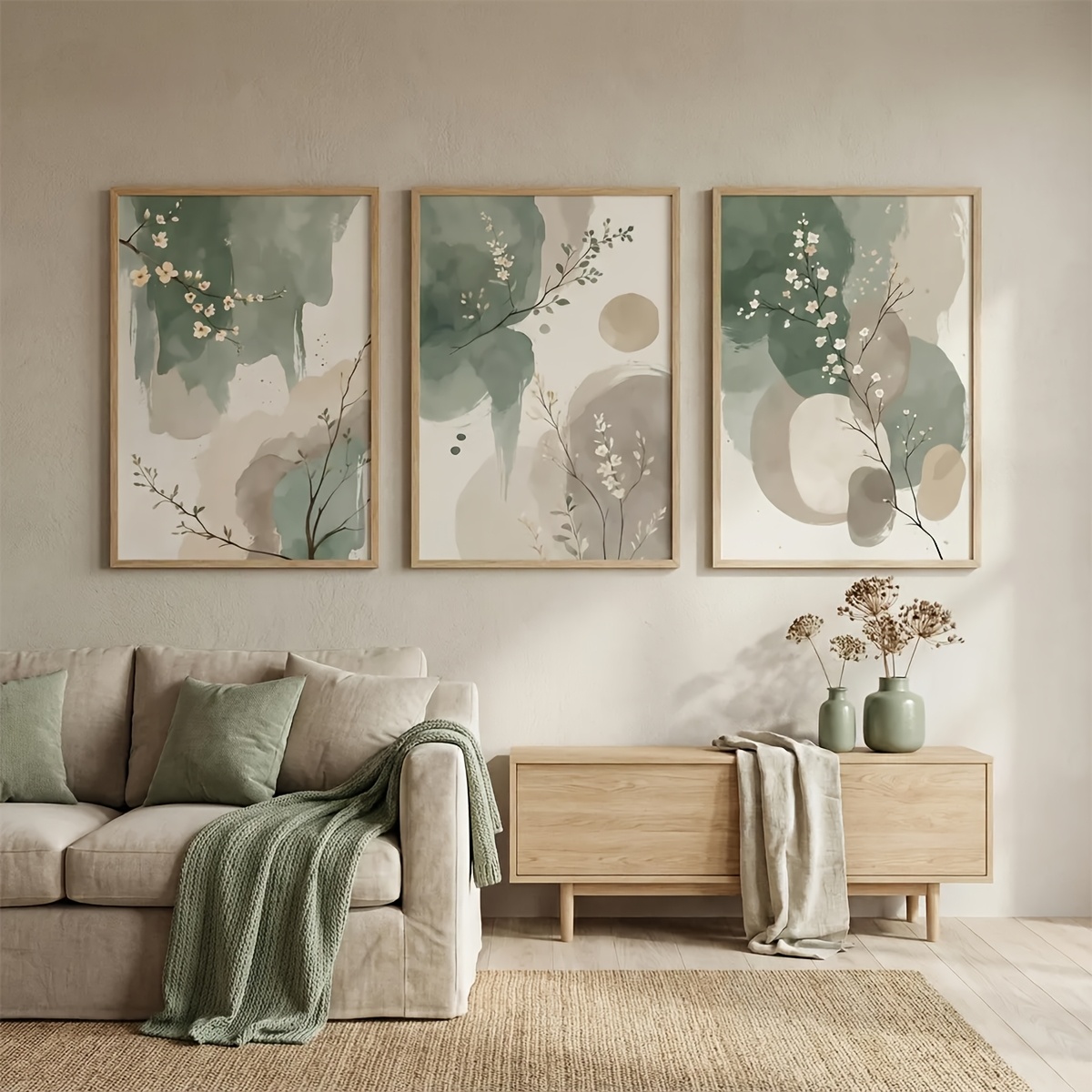 3pcs Japanese-Style Plant Canv - Home Decor Design Interior ulasan dan harga