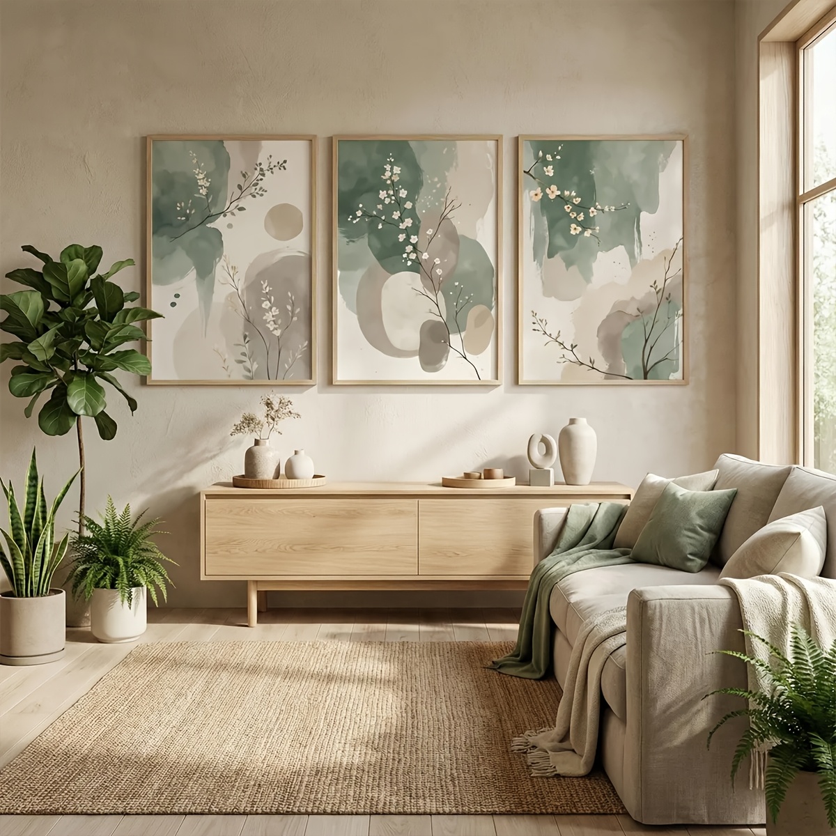 3pcs Japanese-Style Plant Canv - Home Decor Design Interior ulasan dan harga