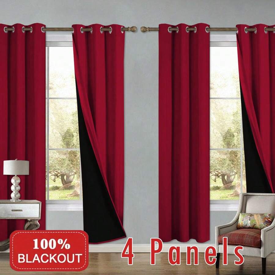 4 Panels 100% Blackout Curtain - Blackout Curtains ulasan dan harga