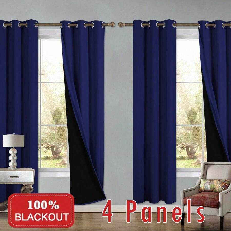 4 Panels 100% Blackout Curtain - Blackout Curtains ulasan dan harga