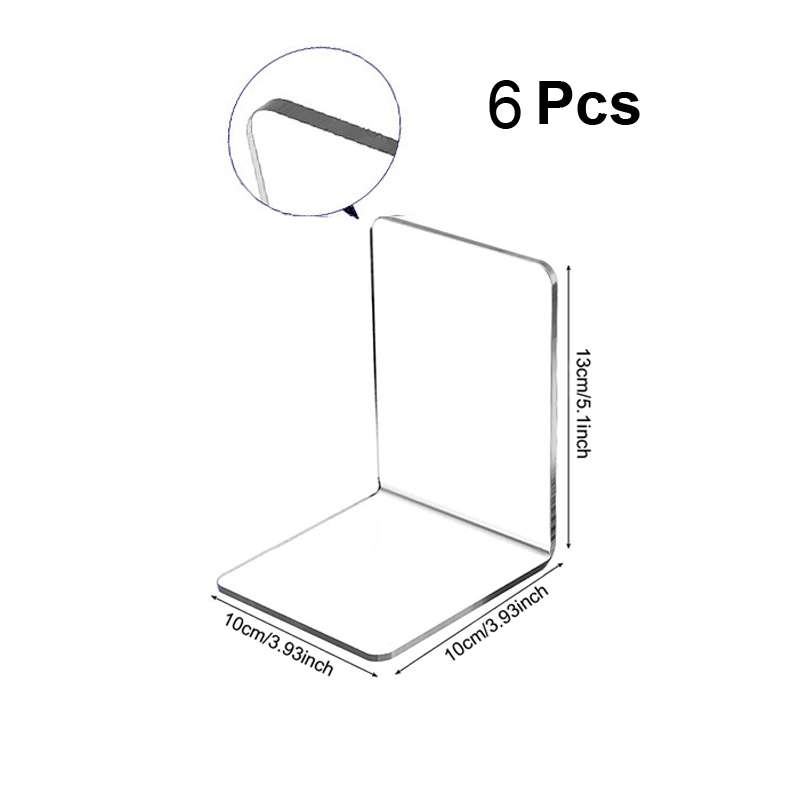 2/6pcs Set Clear Acrylic Booke - Aesthetic Bookend ulasan dan harga