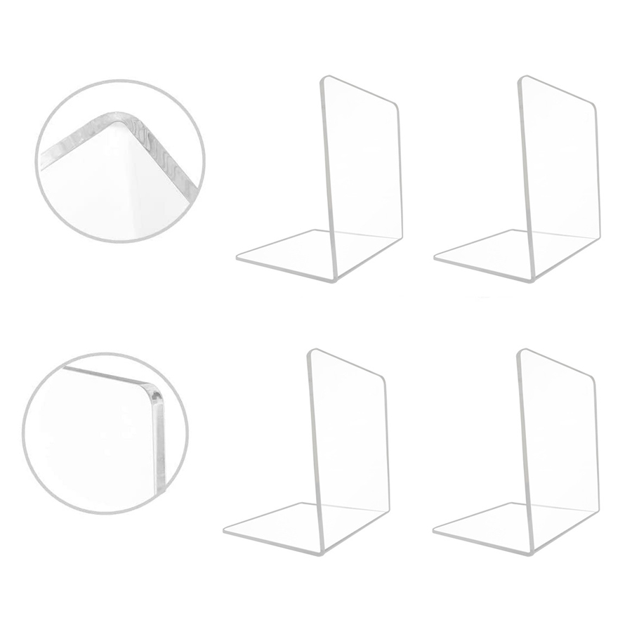 2/6pcs Set Clear Acrylic Booke - Aesthetic Bookend ulasan dan harga