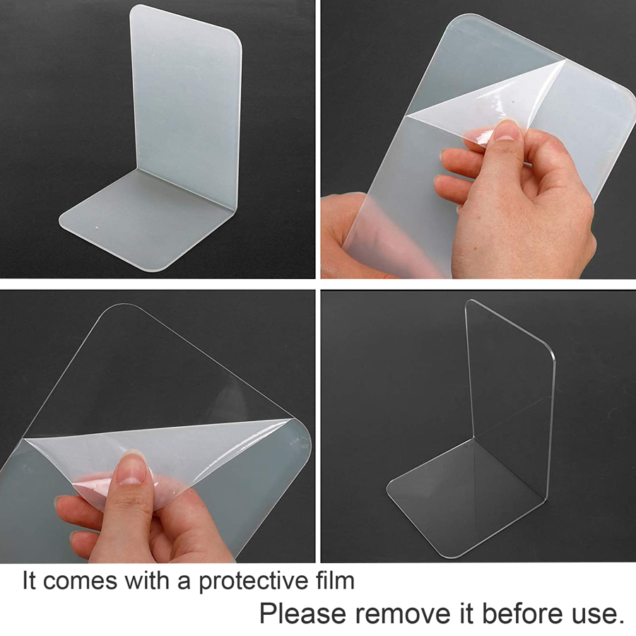2/6pcs Set Clear Acrylic Booke - Aesthetic Bookend ulasan dan harga