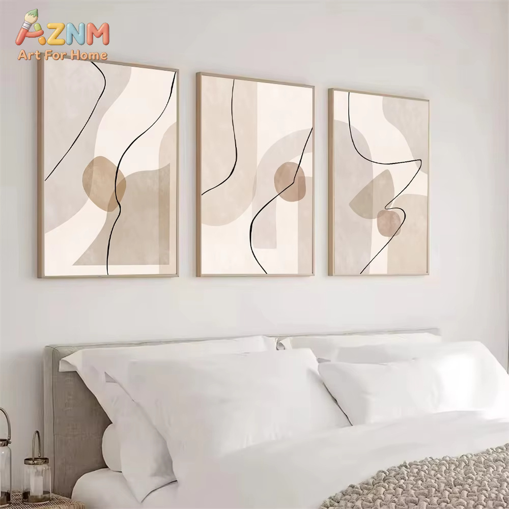 Abstract Beige Geometry Line W - Home Decor Design Interior ulasan dan harga