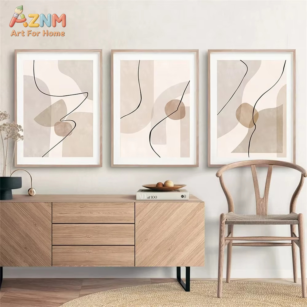 Abstract Beige Geometry Line W - Home Decor Design Interior ulasan dan harga