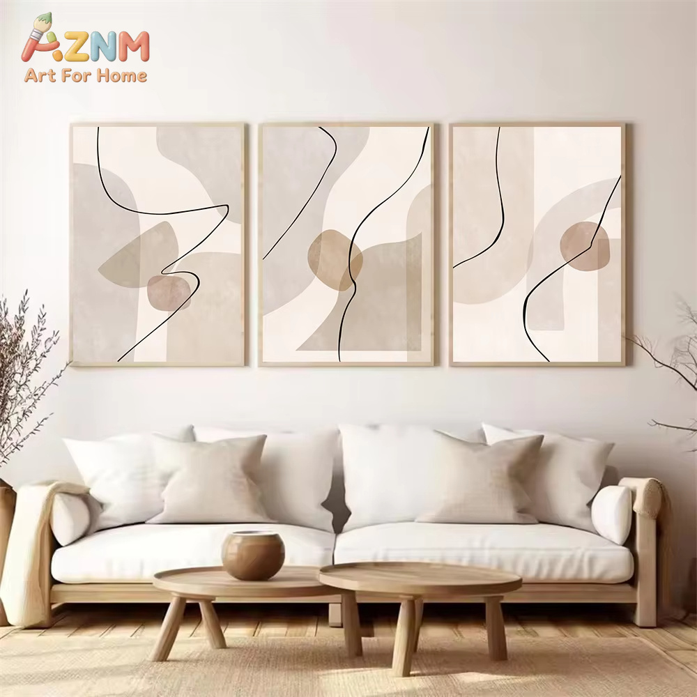 Abstract Beige Geometry Line W - Home Decor Design Interior ulasan dan harga