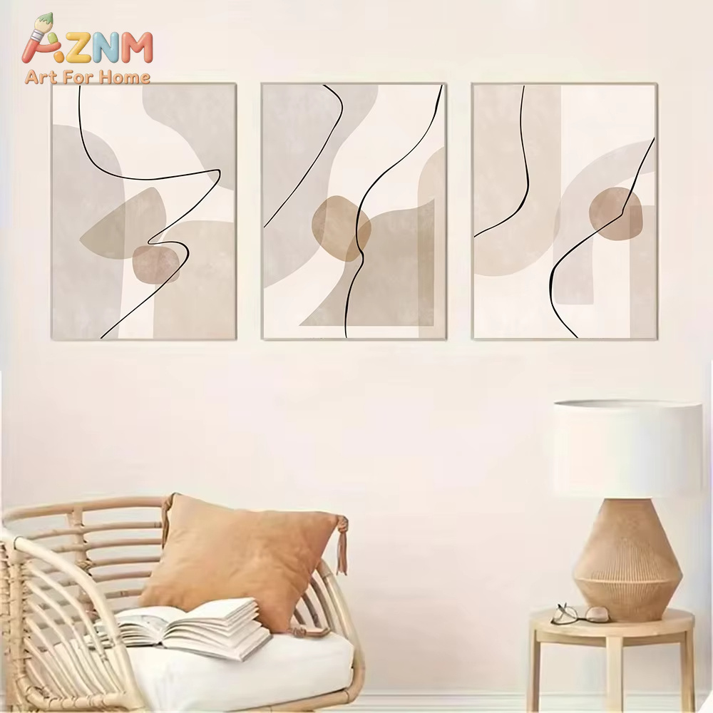 Abstract Beige Geometry Line W - Home Decor Design Interior ulasan dan harga