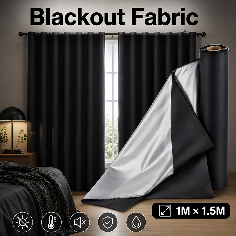 1m Black Silver Coated Blackou - Blackout Curtains ulasan dan harga