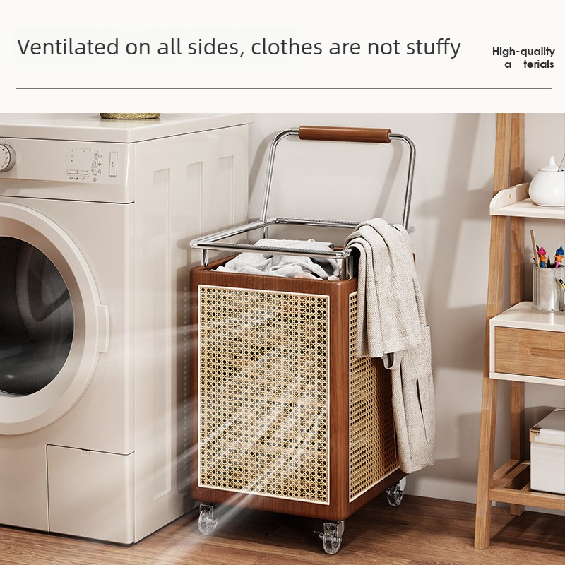 Woven Rattan Laundry Hamper, L - Home Decor Hampers ulasan dan harga