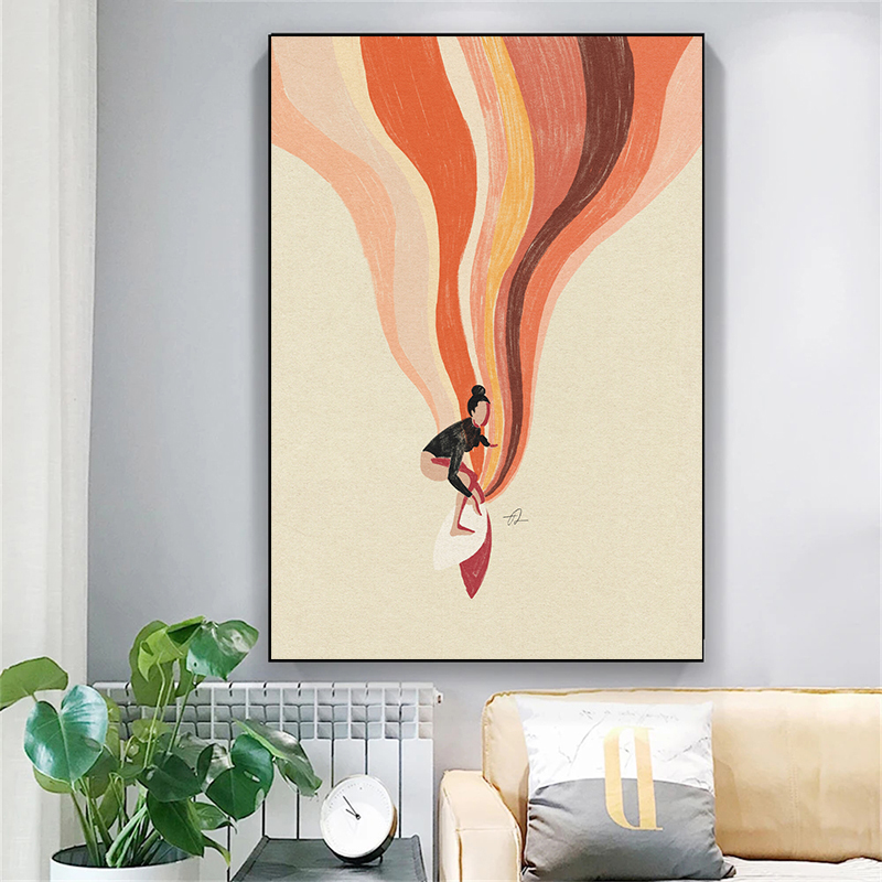 Nordic Minimalistic Art Surfin - Home Decor Design Interior ulasan dan harga