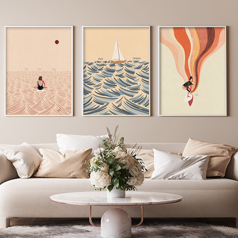 Nordic Minimalistic Art Surfin - Home Decor Design Interior ulasan dan harga