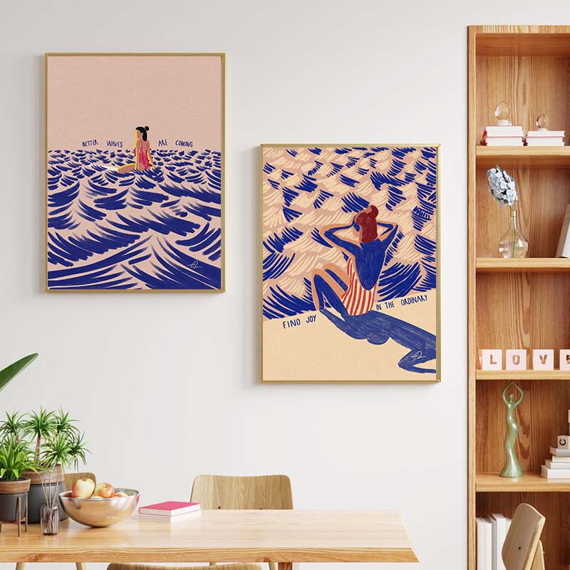 Nordic Minimalistic Art Surfin - Home Decor Design Interior ulasan dan harga