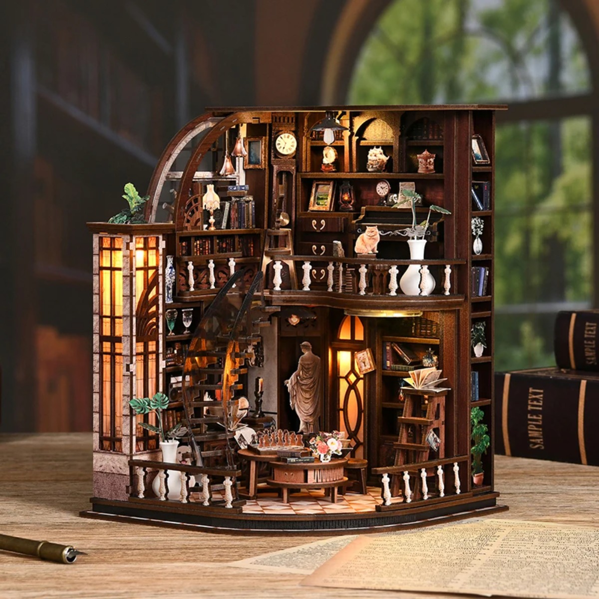 Miniature Book Nook Kit DIY Wo - Aesthetic Bookend ulasan dan harga