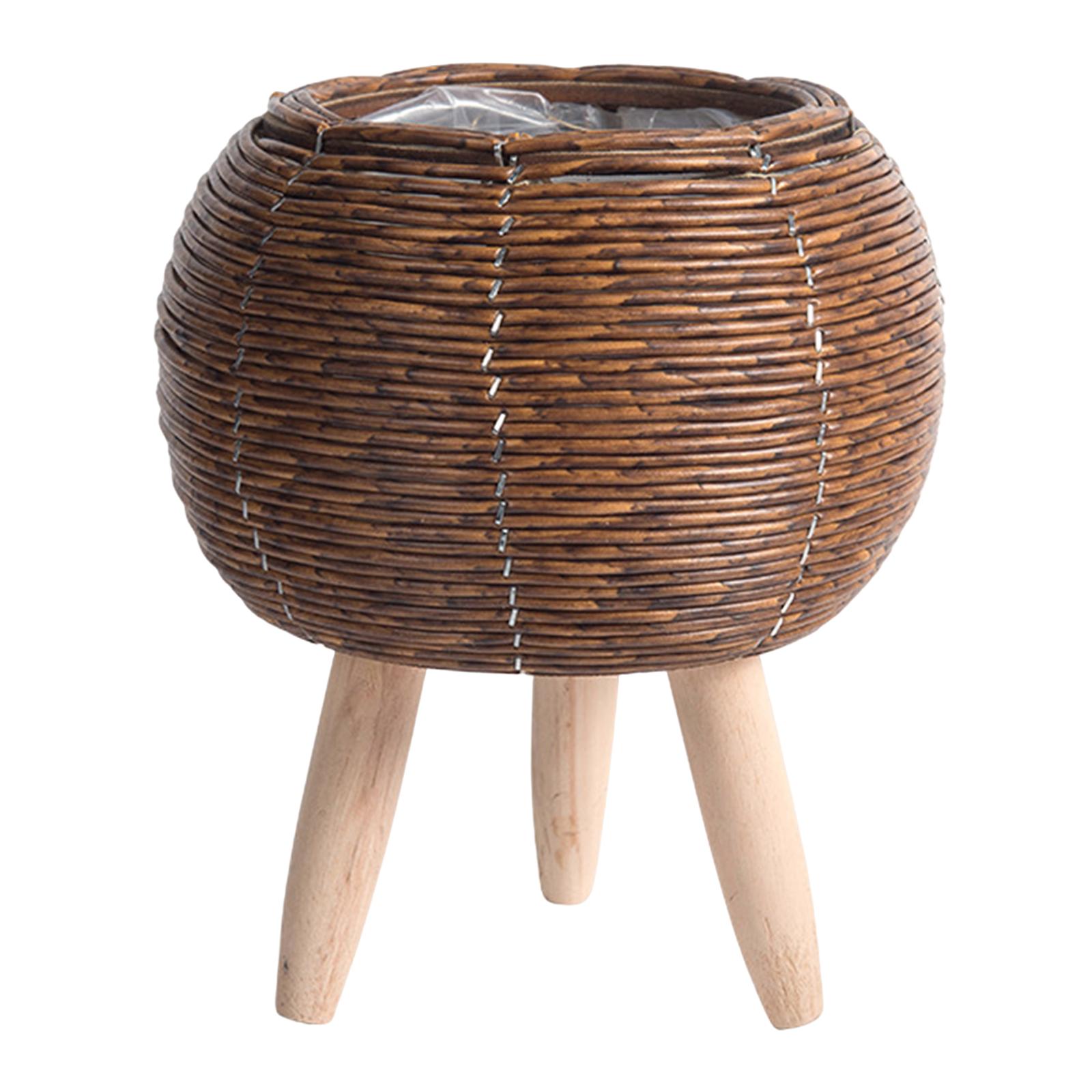 Woven Basket with Stand Indoor - Home Decor Rattan ulasan dan harga