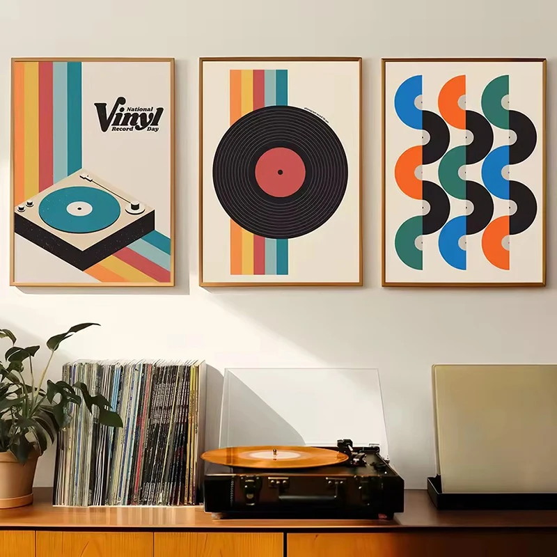 Mid Century Vinyl Record Canva - Home Decor Design Interior ulasan dan harga