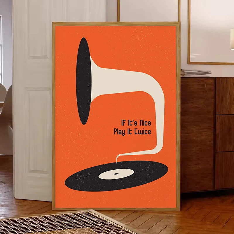 Mid Century Vinyl Record Canva - Home Decor Design Interior ulasan dan harga