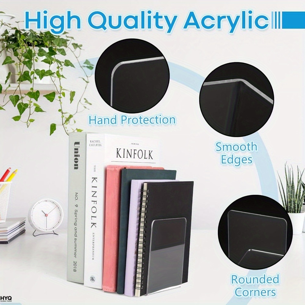 4/8pcs Set Clear Acrylic Booke - Aesthetic Bookend ulasan dan harga