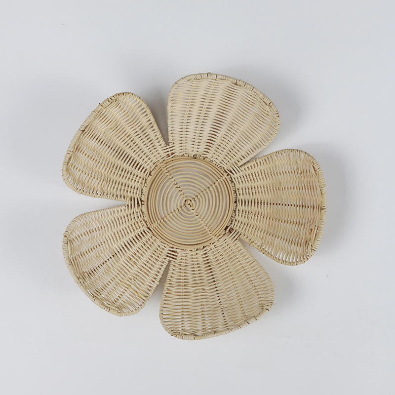 Nordic Woven Rattan Flower Wal - Home Decor Rattan ulasan dan harga