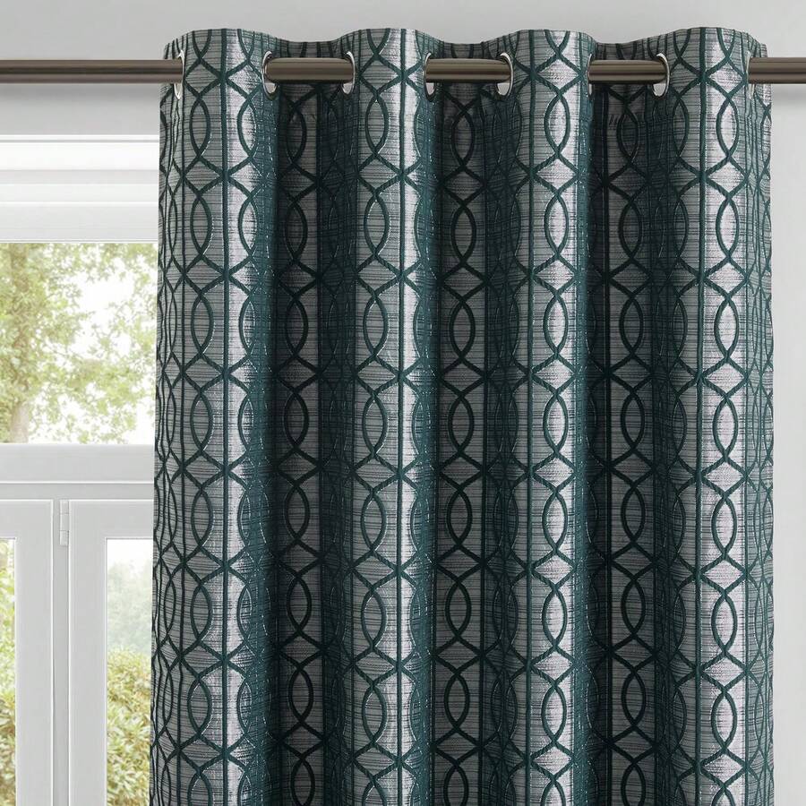 Geometric Jacquard Blackout Cu - Blackout Curtains ulasan dan harga