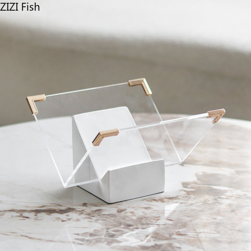 Marble Acrylic Magazine Rack D - Aesthetic Bookend ulasan dan harga