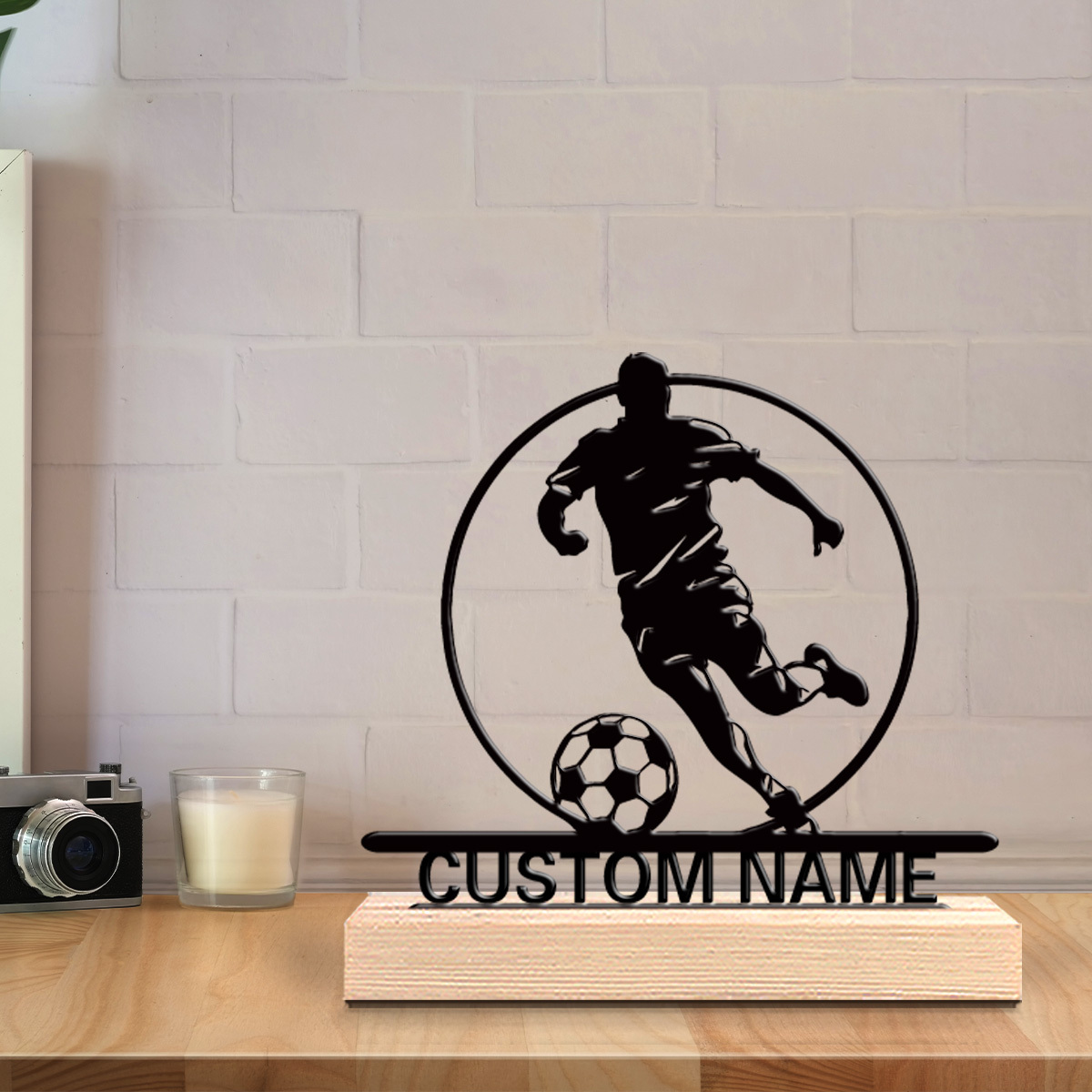 Custom Soccer Player Metal Sta - Home Decor Design Interior ulasan dan harga