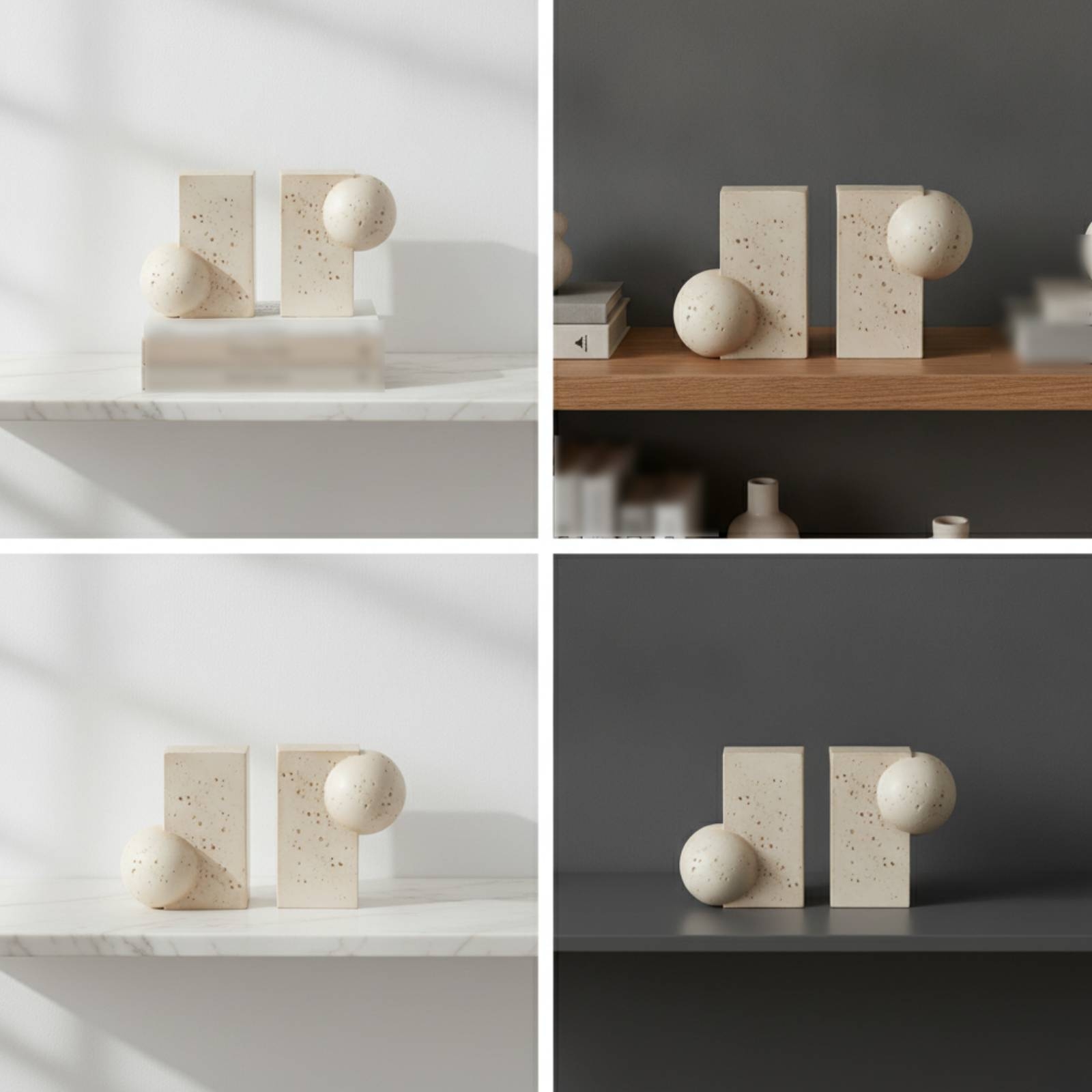 Sculptural Bookends Stone-Look - Aesthetic Bookend ulasan dan harga