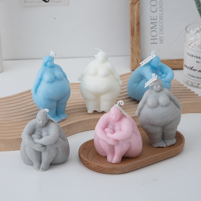 3D Fat Woman/man Portrait Cand - Abstract Sculpture Resin ulasan dan harga