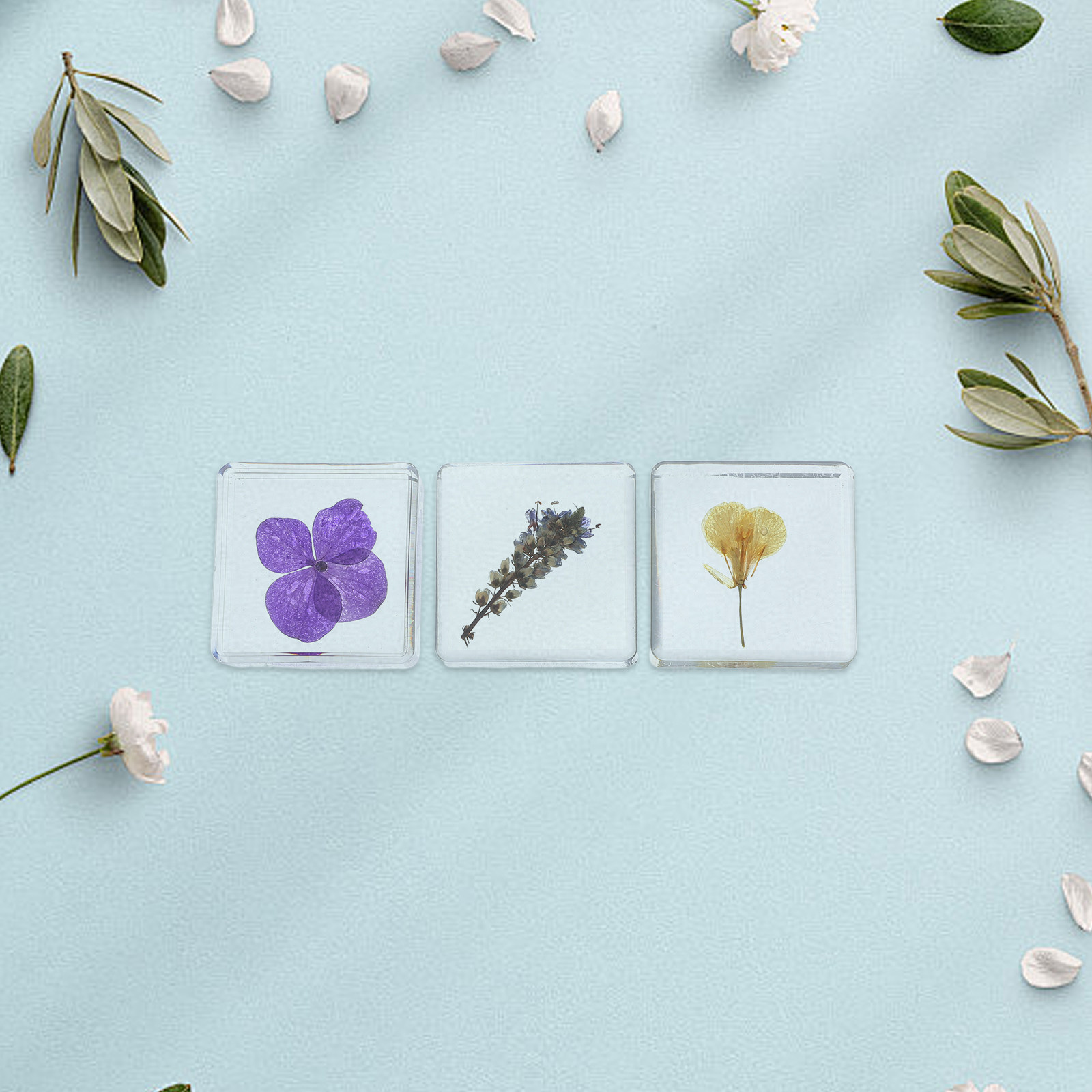 3Pcs Flower Resin Specimen Bot - Home Decor Flowers ulasan dan harga