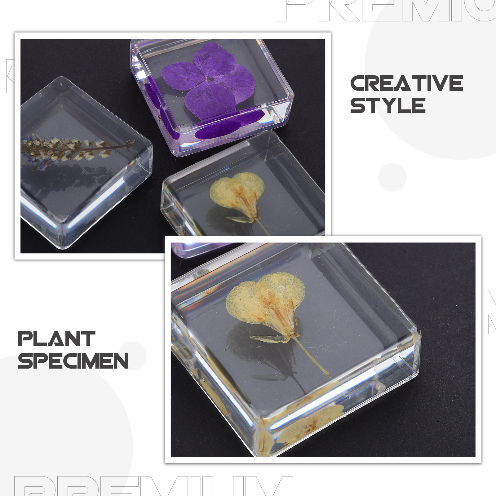 3Pcs Flower Resin Specimen Bot - Home Decor Flowers ulasan dan harga