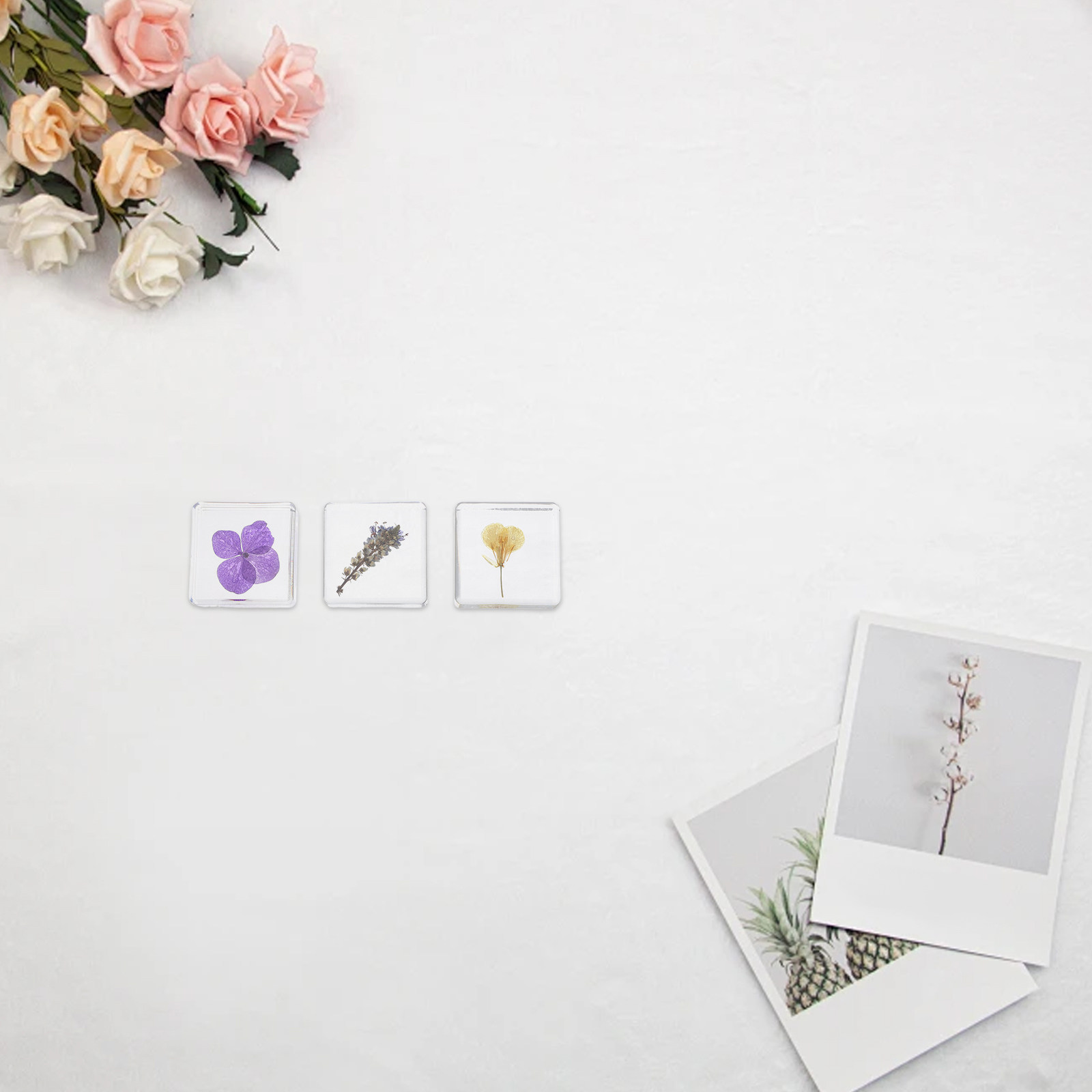 3Pcs Flower Resin Specimen Bot - Home Decor Flowers ulasan dan harga