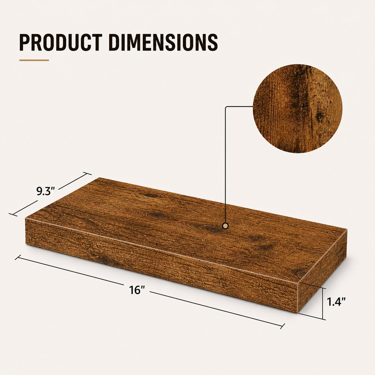 2Pcs Rustic Wood Floating Shel - Floating Shelves ulasan dan harga