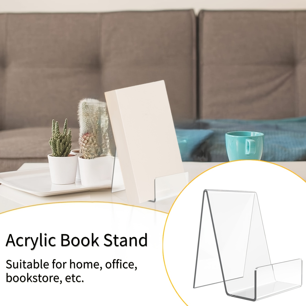 4/8pcs Transparent Acrylic Sta - Aesthetic Bookend ulasan dan harga