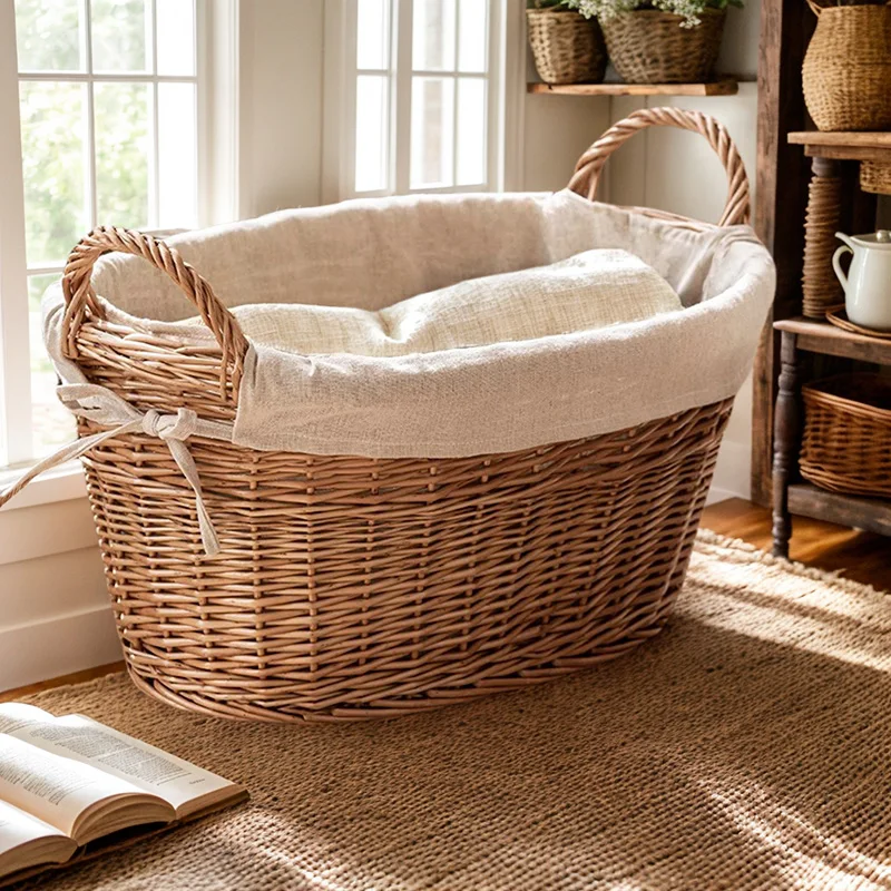 ‌Rattan Dirty Clothes Hamper,  - Home Decor Hampers ulasan dan harga