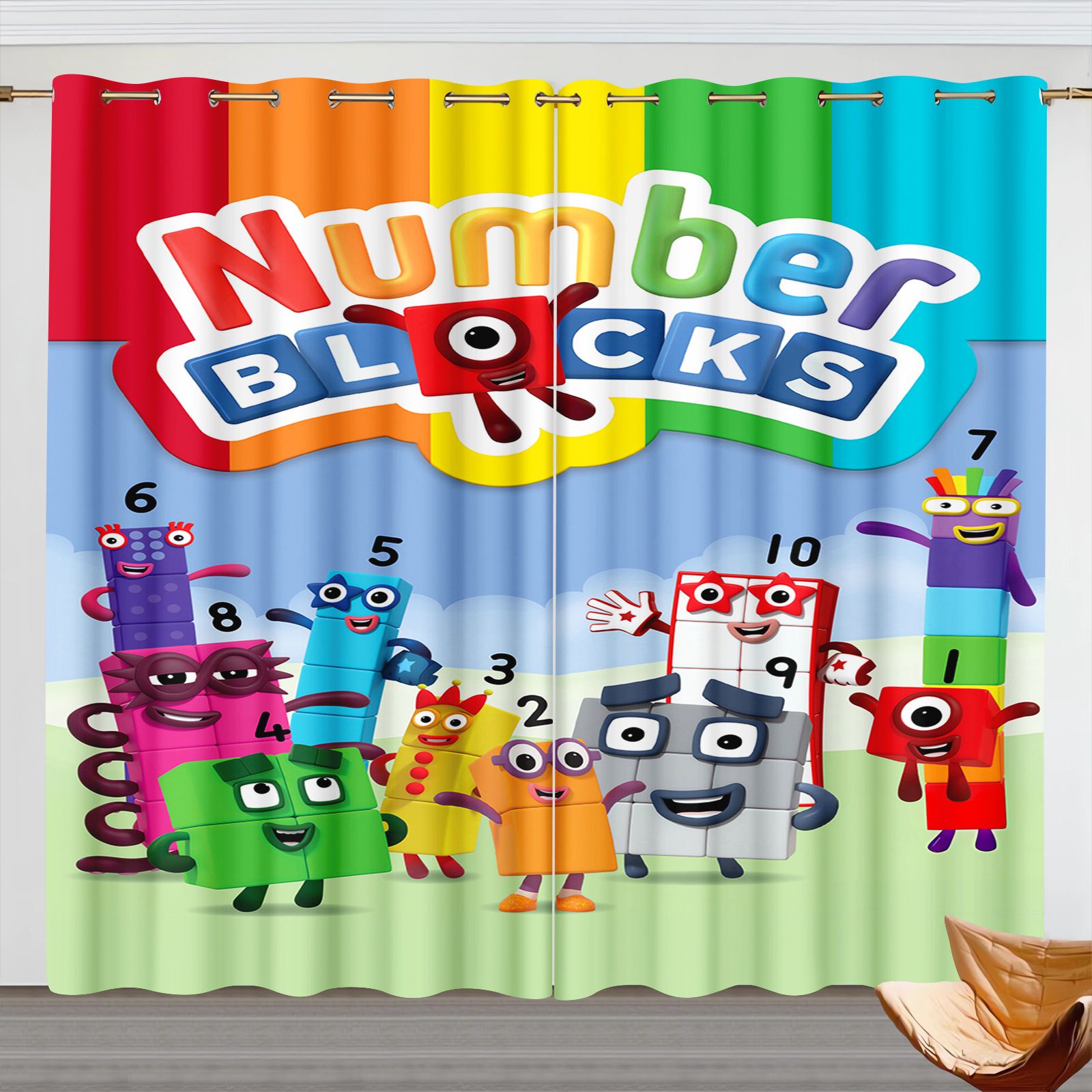 Numberblocks Cartoon Curtains, - Blackout Curtains ulasan dan harga