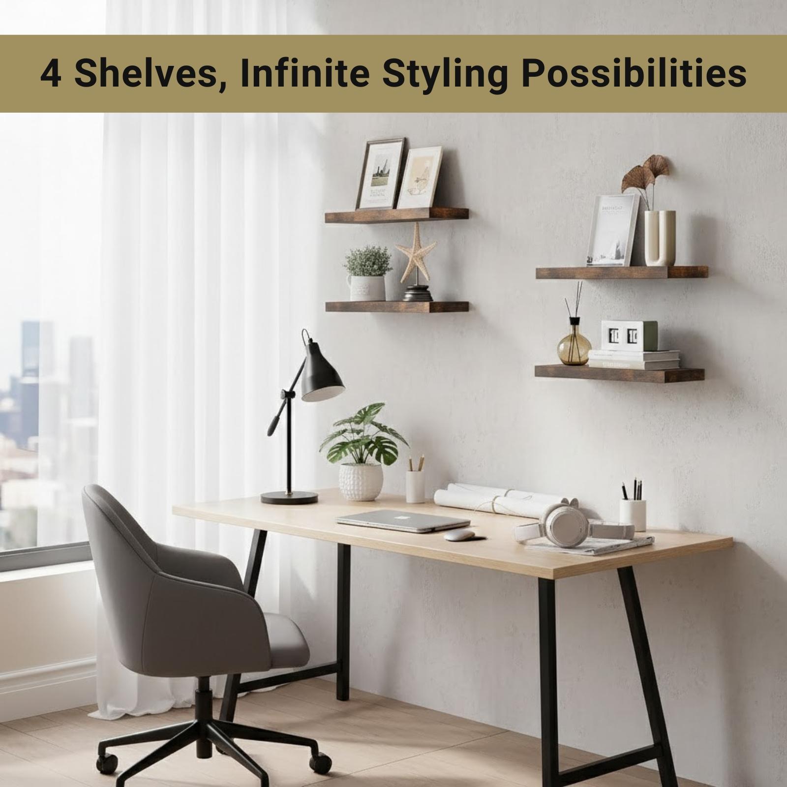 4Pcs Floating Shelves Wall Mou - Floating Shelves ulasan dan harga
