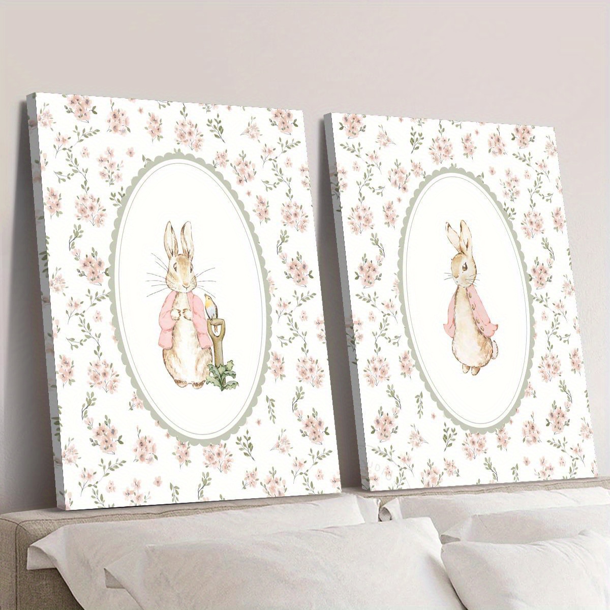 2pcs Retro Easter Rabbit Canva - Home Decor Design Interior ulasan dan harga
