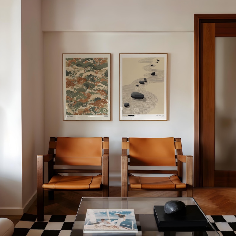 2pcs Japandi Zen Canvas Wall A - Home Decor Design Interior ulasan dan harga