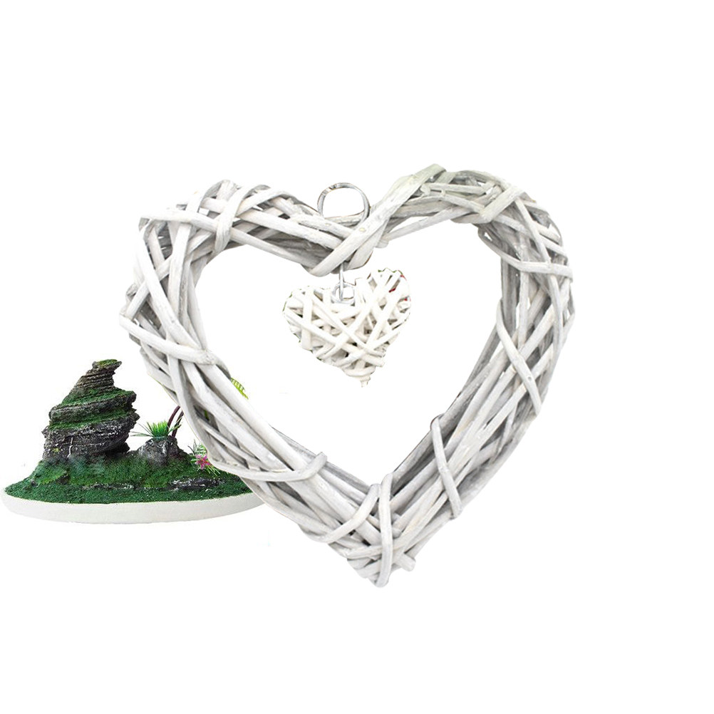 Rustic Love Heart Hanging Craf - Home Decor Rattan ulasan dan harga