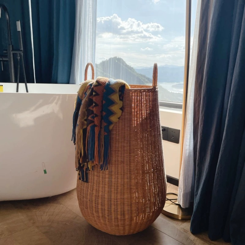 Ins Style Rattan Laundry Baske - Home Decor Hampers ulasan dan harga